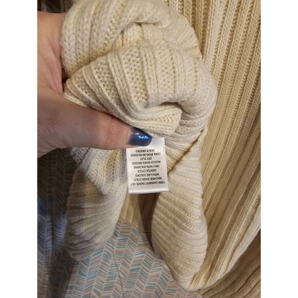 NWOT Kate and Sam Women Ivory Pullover Sweater XL Ribbed Fringe - Picture 7 of 8